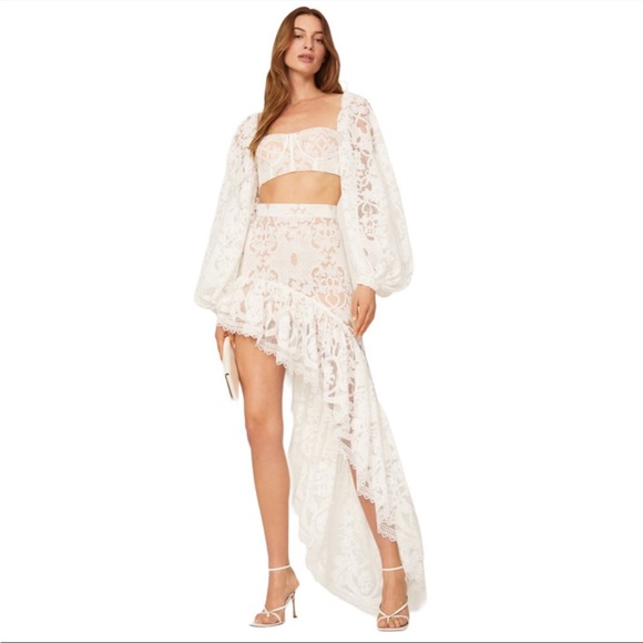 Bronx & Banco - Santorini High & Low Ruffle Skirt no belt